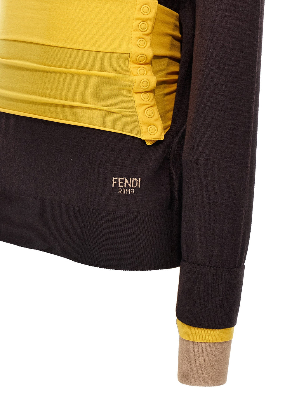 Fendi Purple Virgin Wool Cardigan Fendi