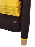 Fendi Purple Virgin Wool Cardigan Fendi