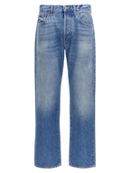 Valentino Garavani Blue Cotton Straight-Leg Jeans Valentino Garavani