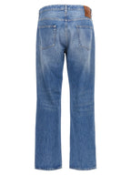 Valentino Garavani Blue Cotton Straight-Leg Jeans Valentino Garavani
