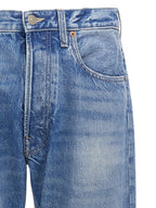 Valentino Garavani Blue Cotton Straight-Leg Jeans Valentino Garavani