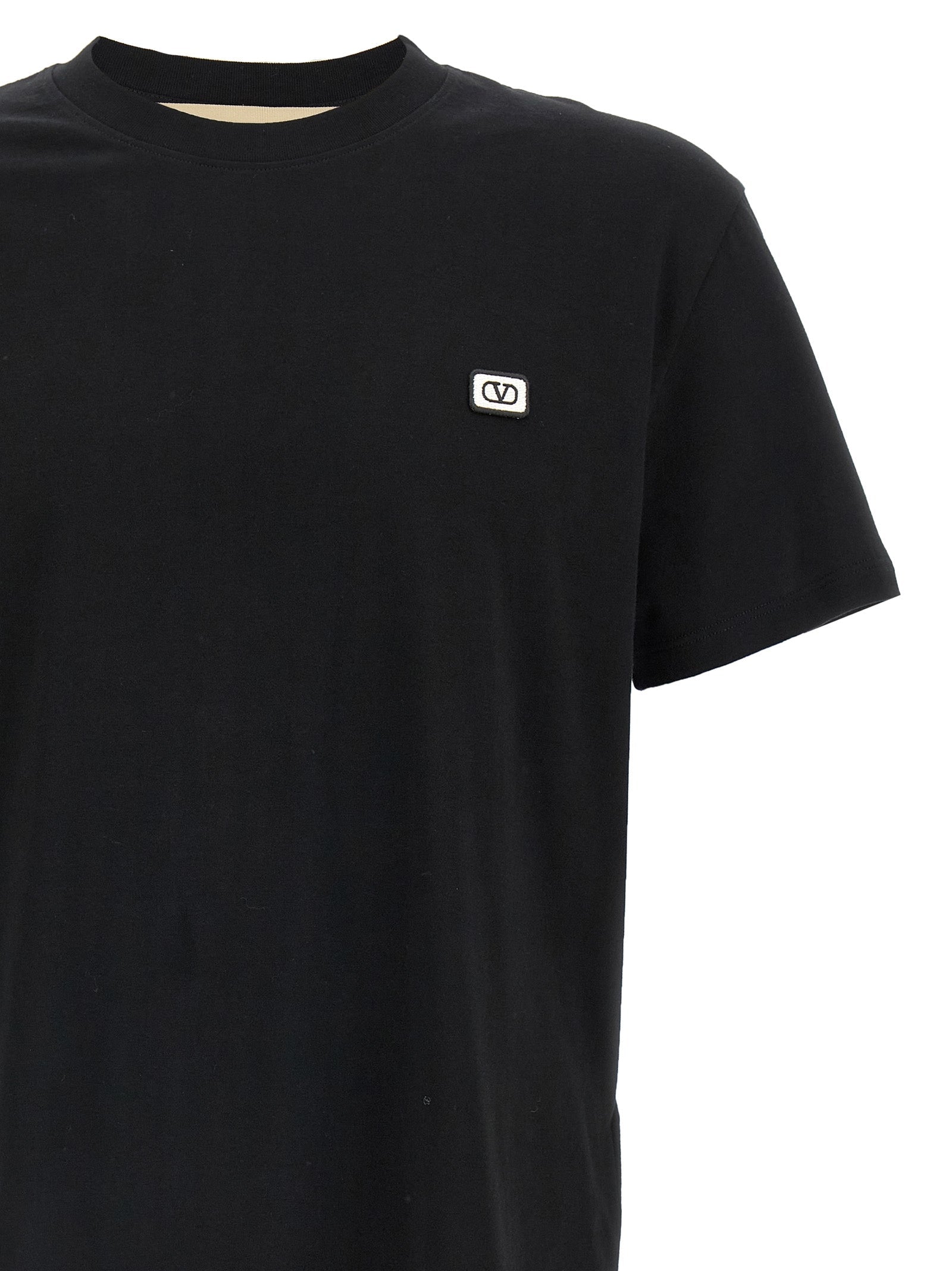 Valentino Garavani Black Cotton T-Shirt Valentino Garavani