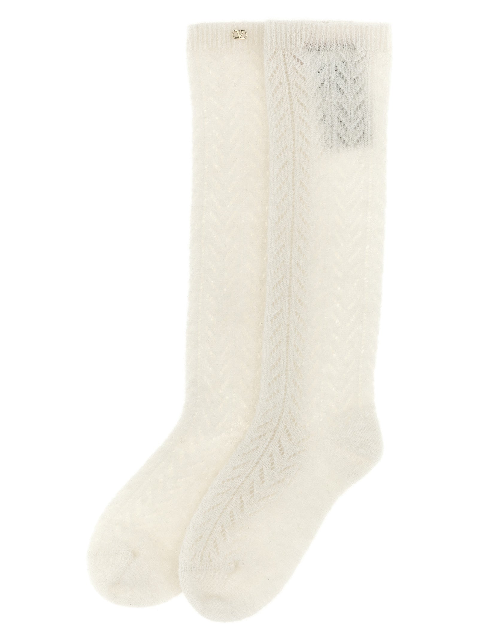 Valentino Garavani White Wool Socks Valentino Garavani