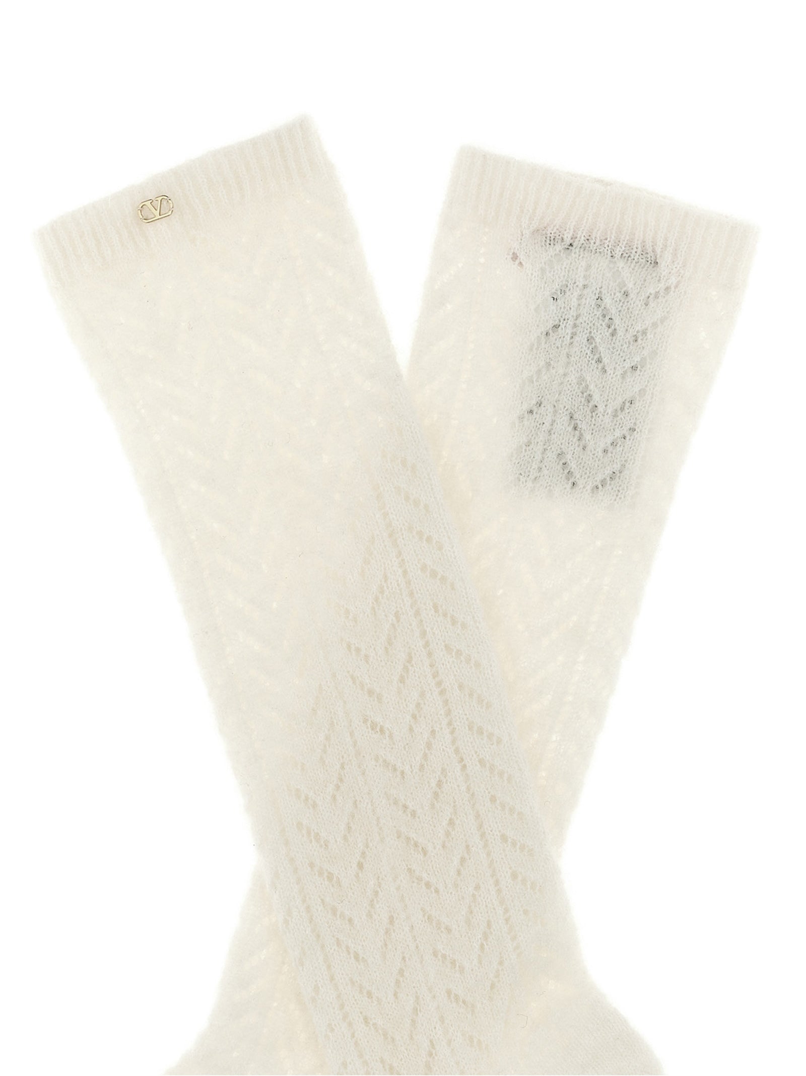 Valentino Garavani White Wool Socks Valentino Garavani
