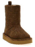 Fendi Brown Calf Leather Bos Taurus Ankle Boots Fendi