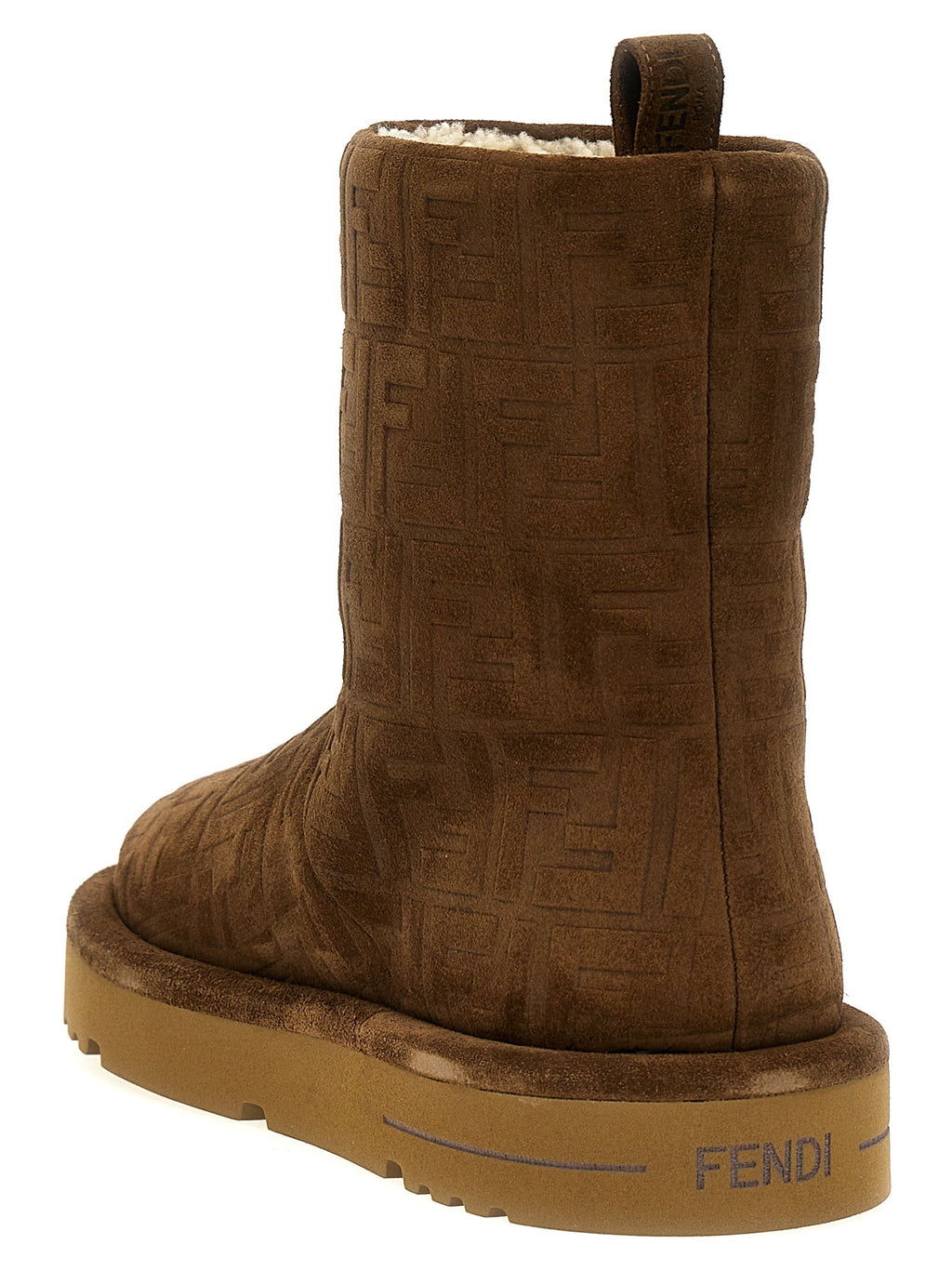 Fendi Brown Calf Leather Bos Taurus Ankle Boots Fendi