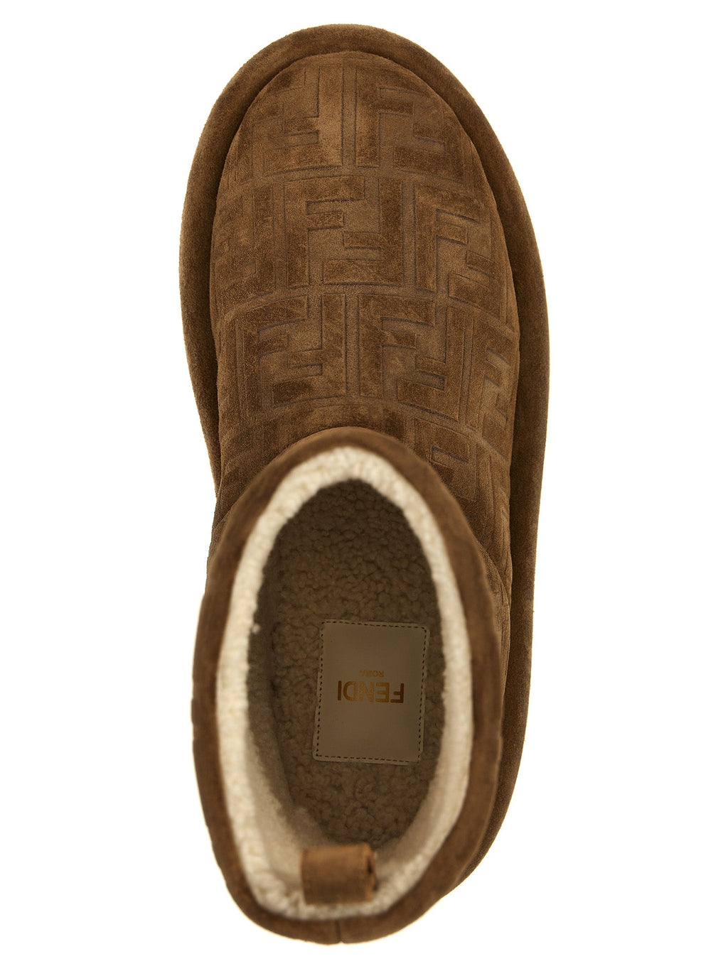 Fendi Brown Calf Leather Bos Taurus Ankle Boots Fendi