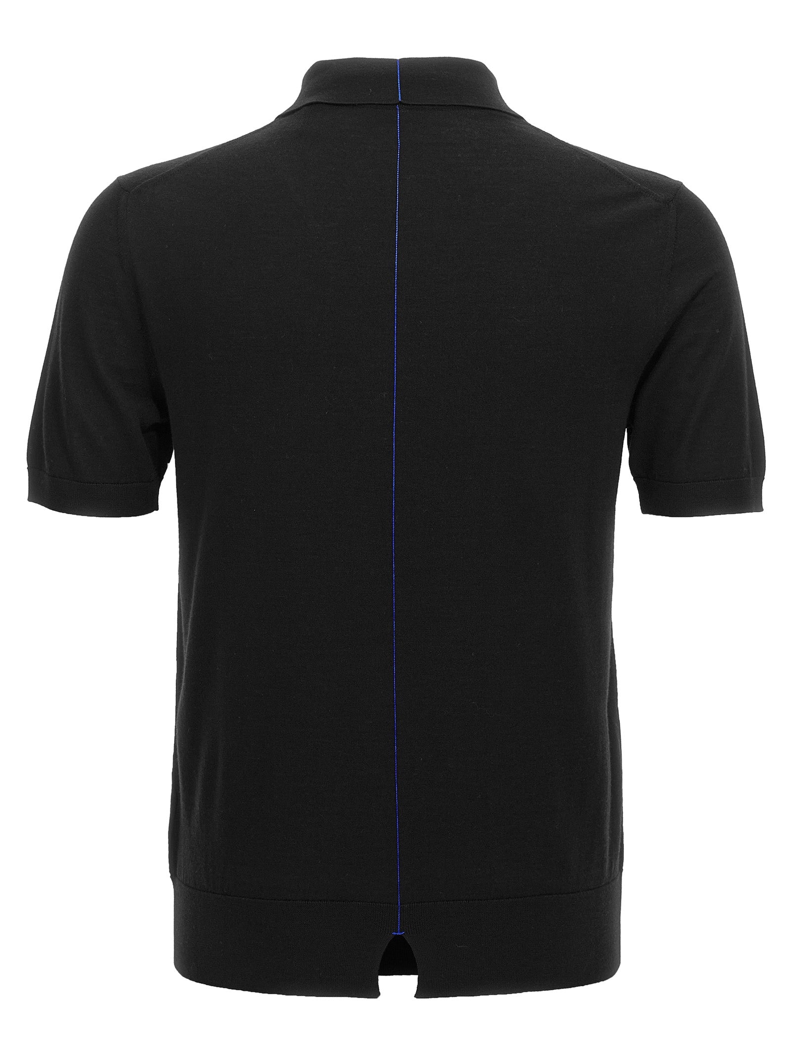 Burberry Black Wool Polo Shirt Burberry