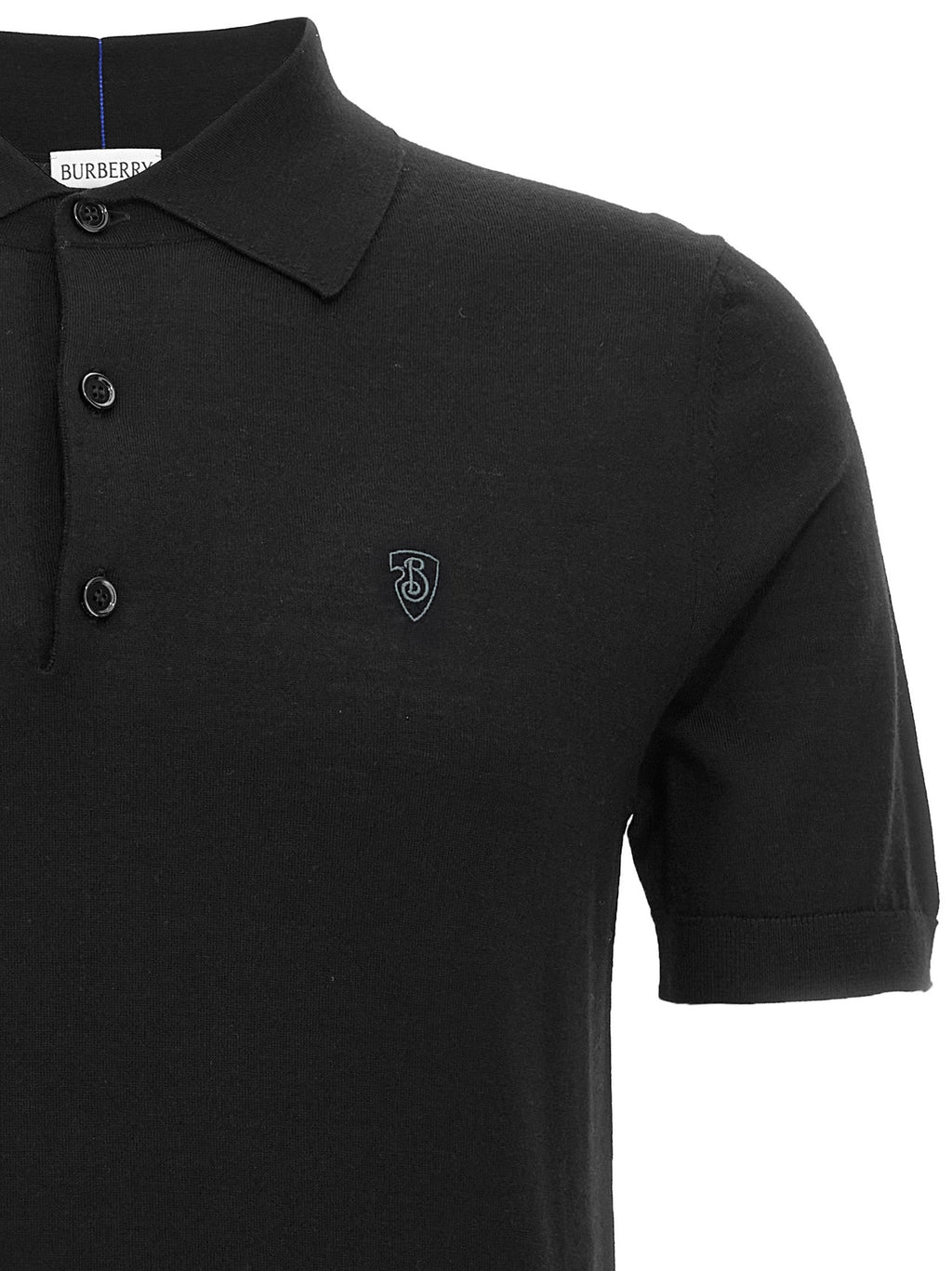 Burberry Black Wool Polo Shirt Burberry