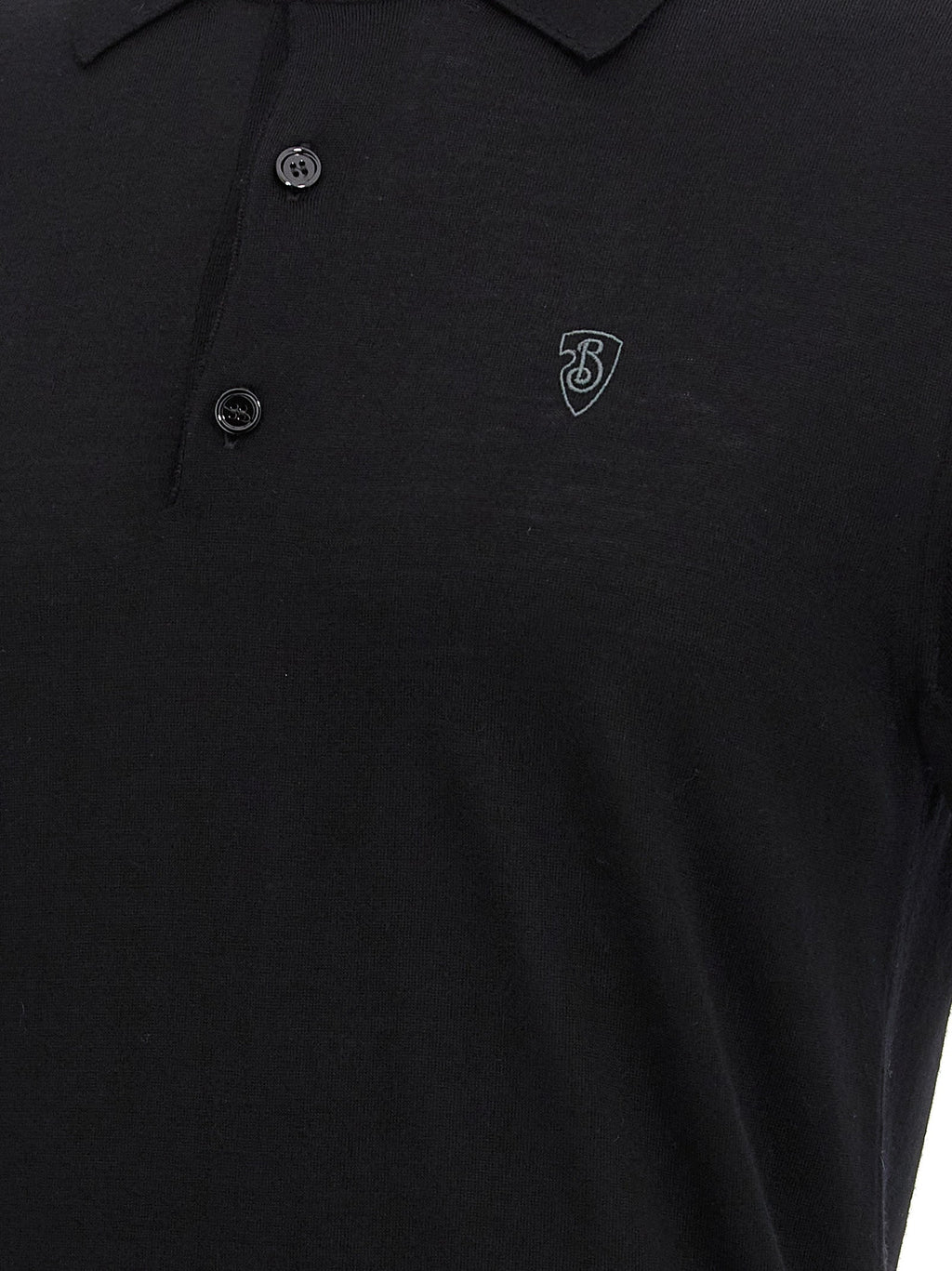 Burberry Black Wool Polo Shirt Burberry