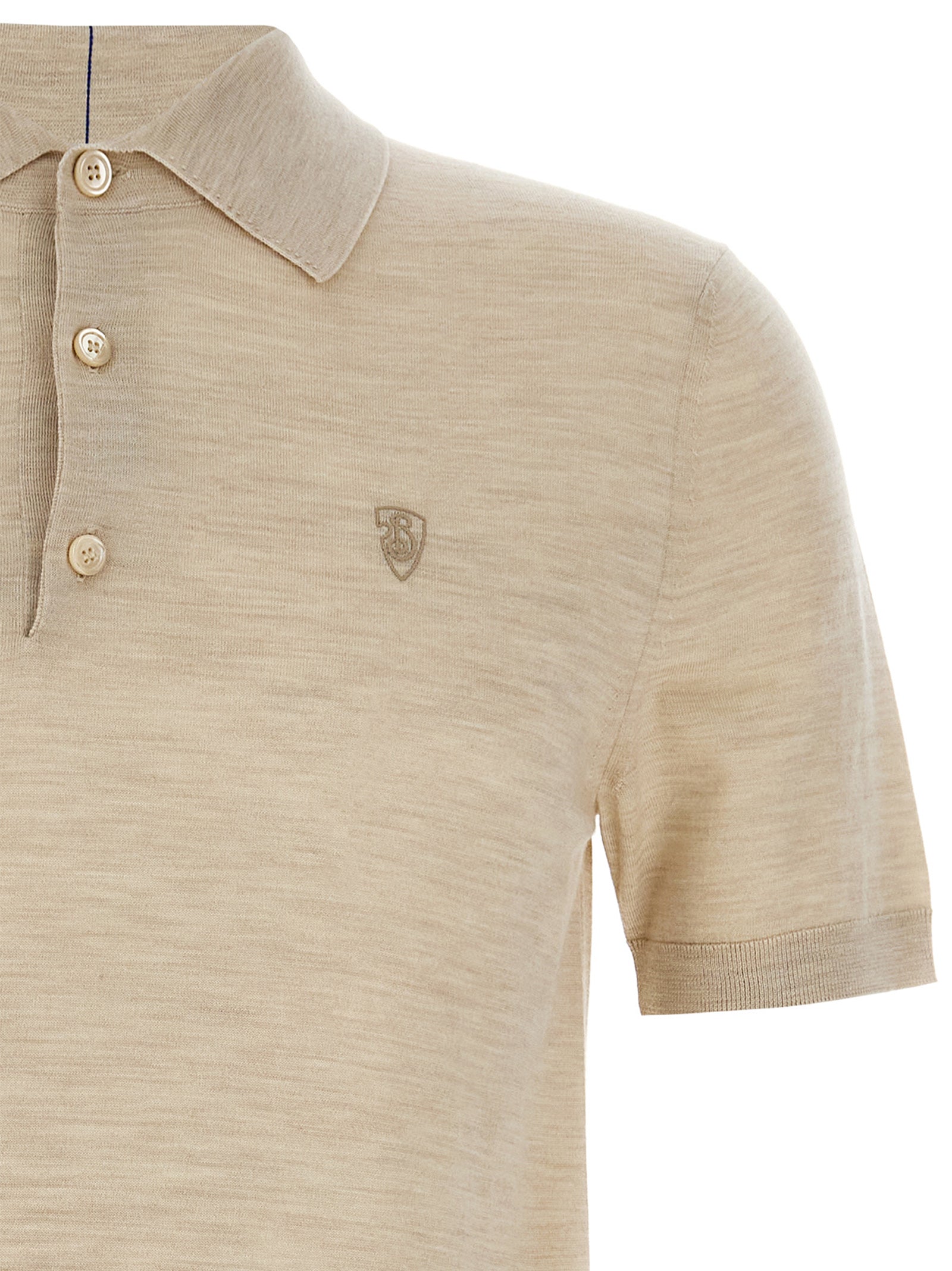 Burberry Beige Wool Polo Shirt Burberry
