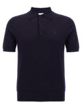 Burberry Blue Wool Polo Shirt Burberry
