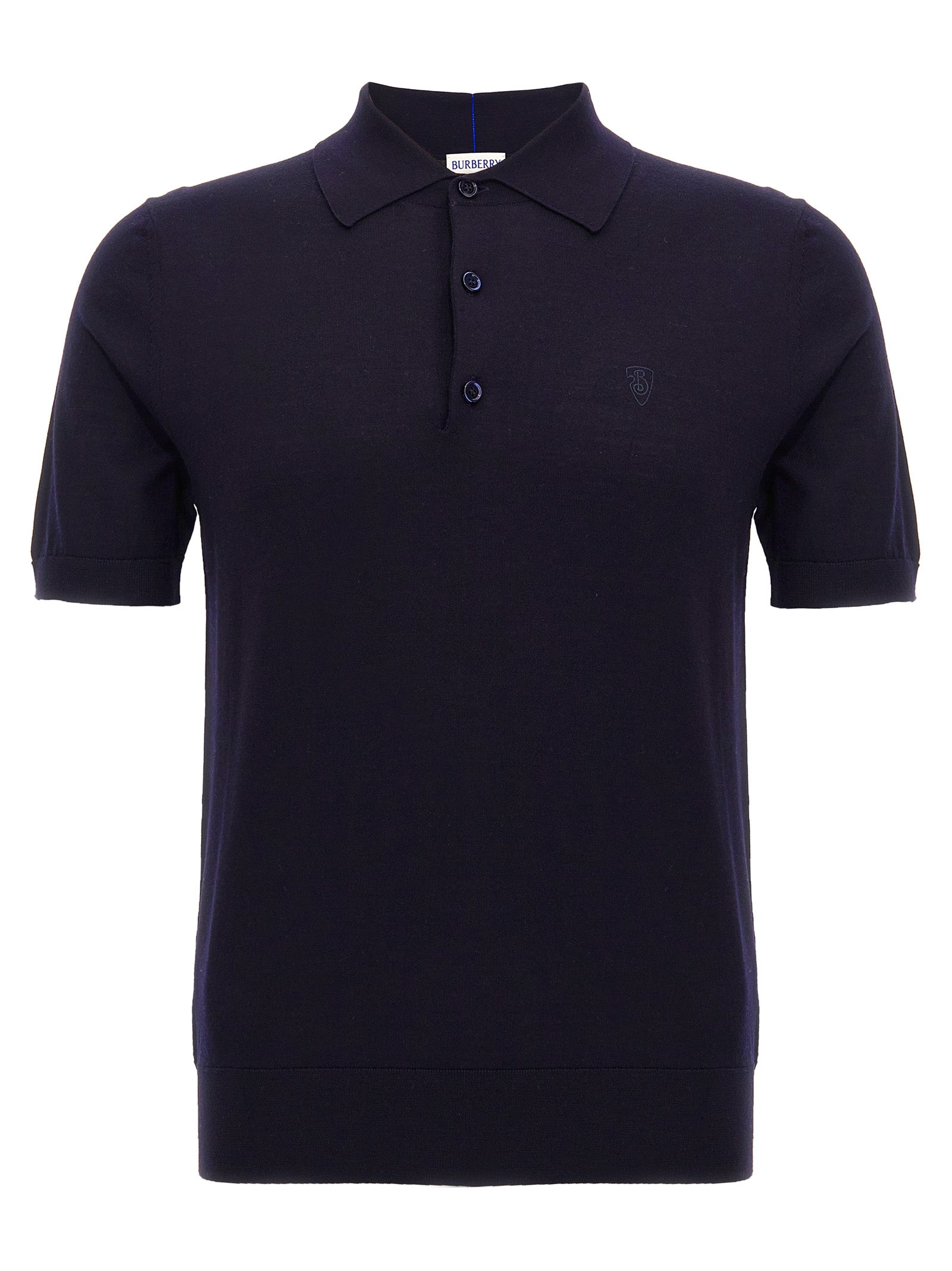 Burberry Blue Wool Polo Shirt Burberry