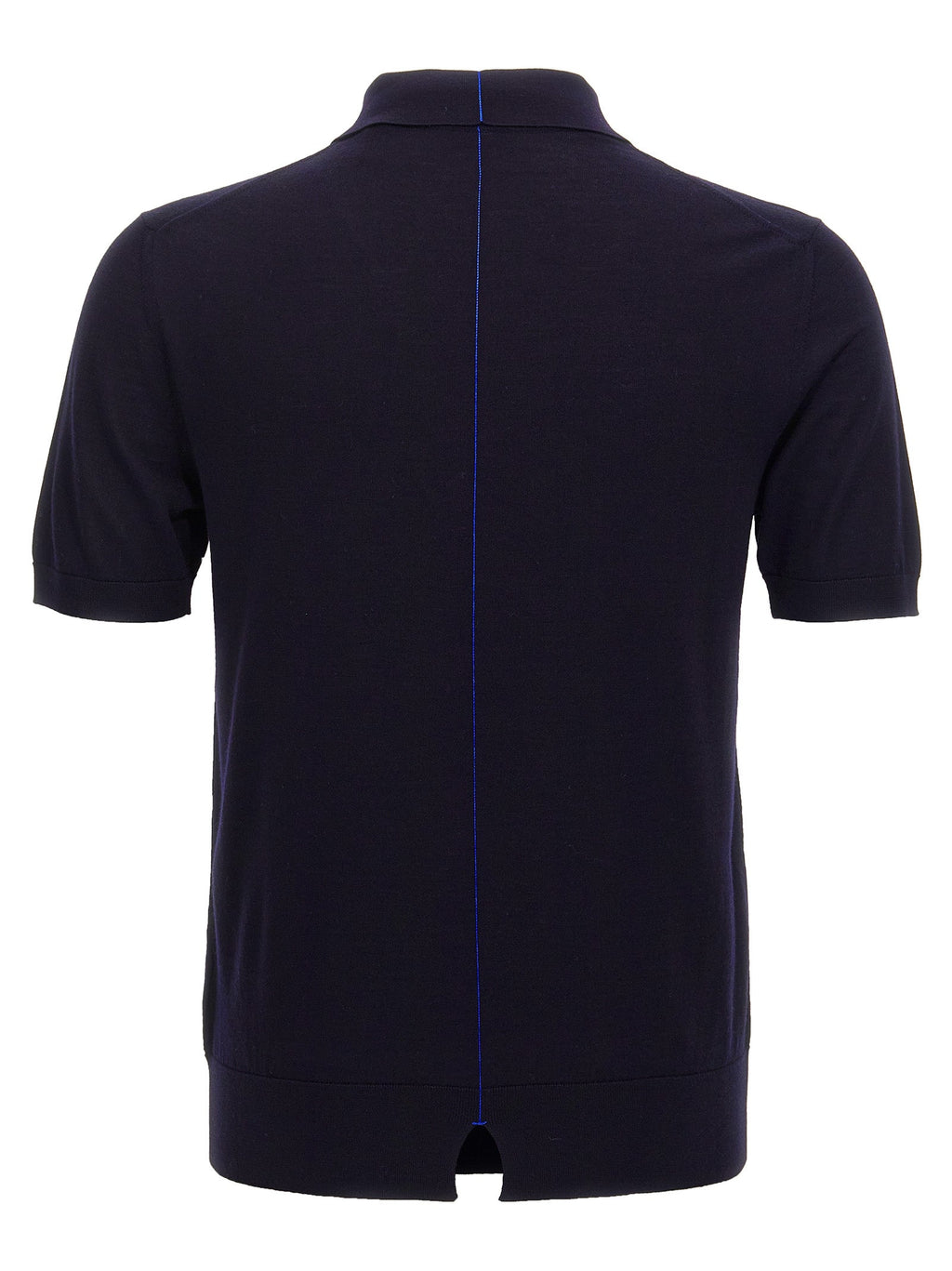 Burberry Blue Wool Polo Shirt Burberry