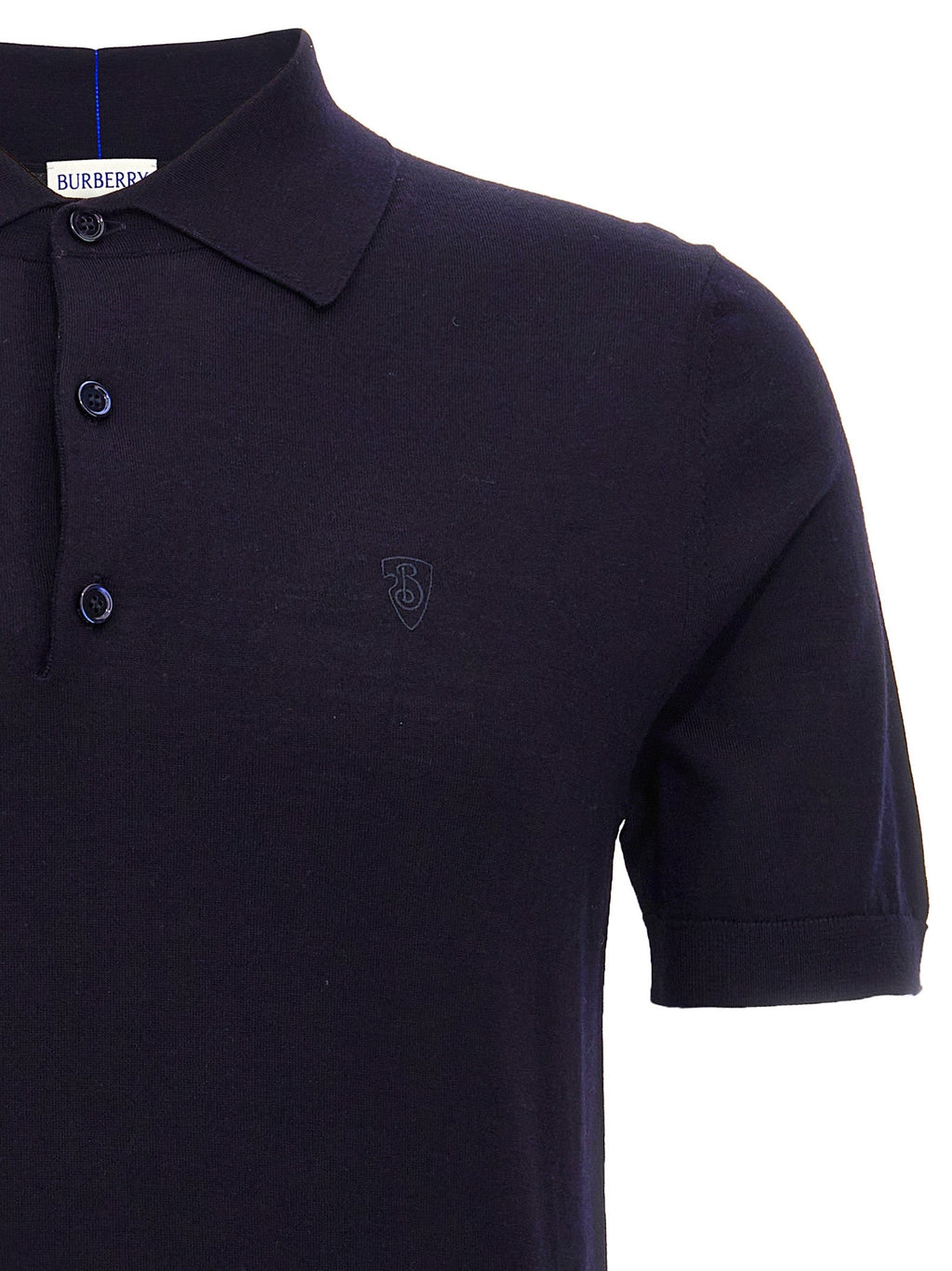 Burberry Blue Wool Polo Shirt Burberry
