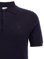 Burberry Blue Wool Polo Shirt Burberry