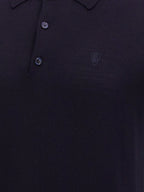 Burberry Blue Wool Polo Shirt Burberry