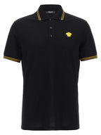 Versace Black Cotton Polo Shirt Versace