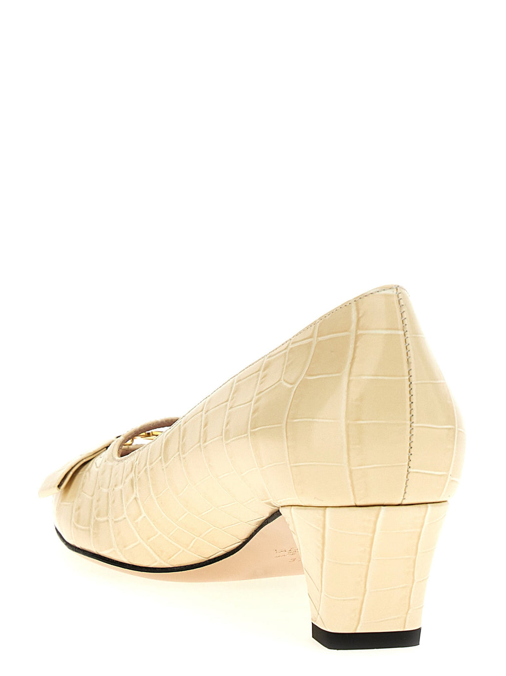 Valentino Garavani White Calfskin Mid Heel Pumps Valentino Garavani