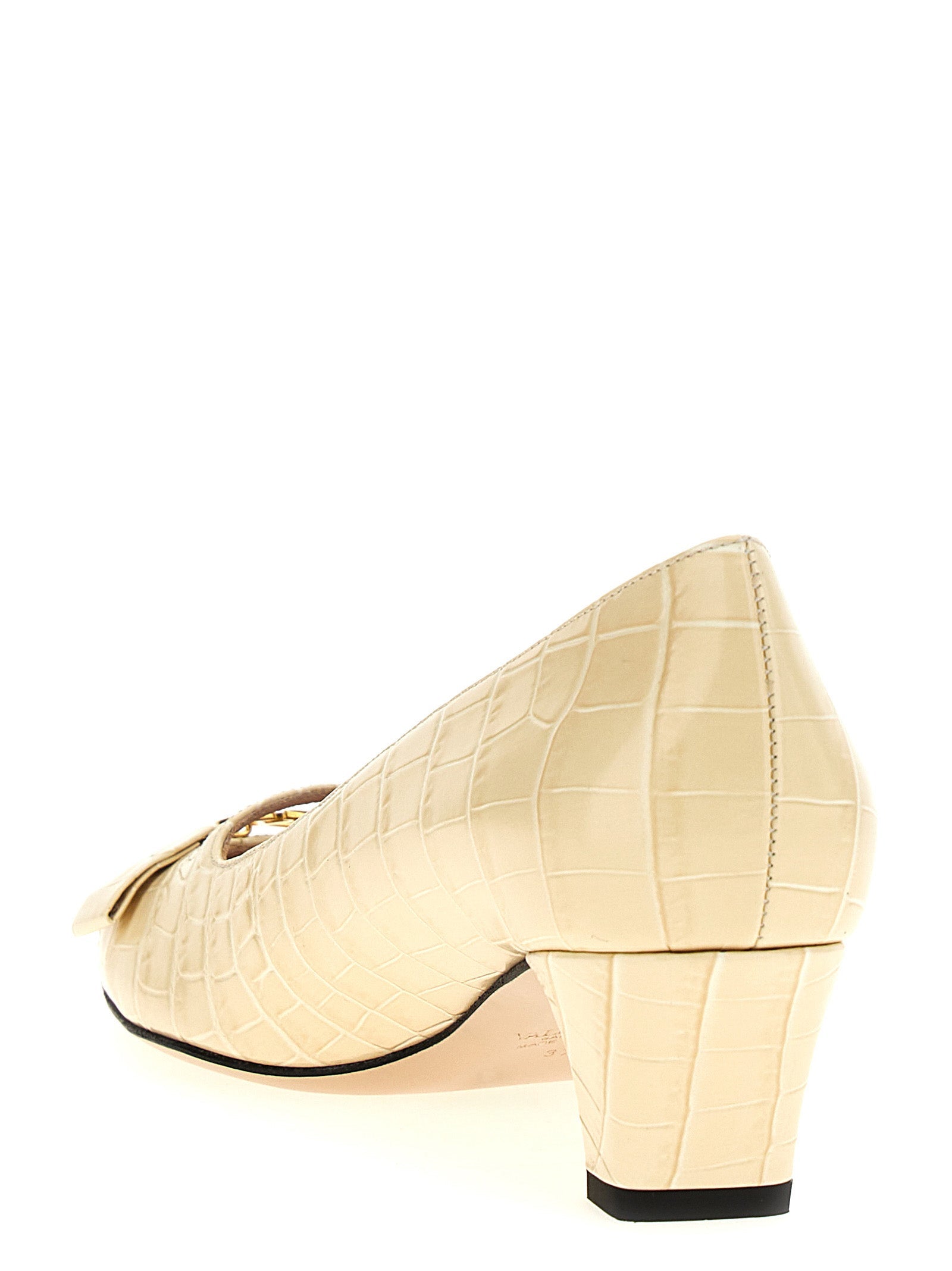 Valentino Garavani White Calfskin Mid Heel Pumps Valentino Garavani