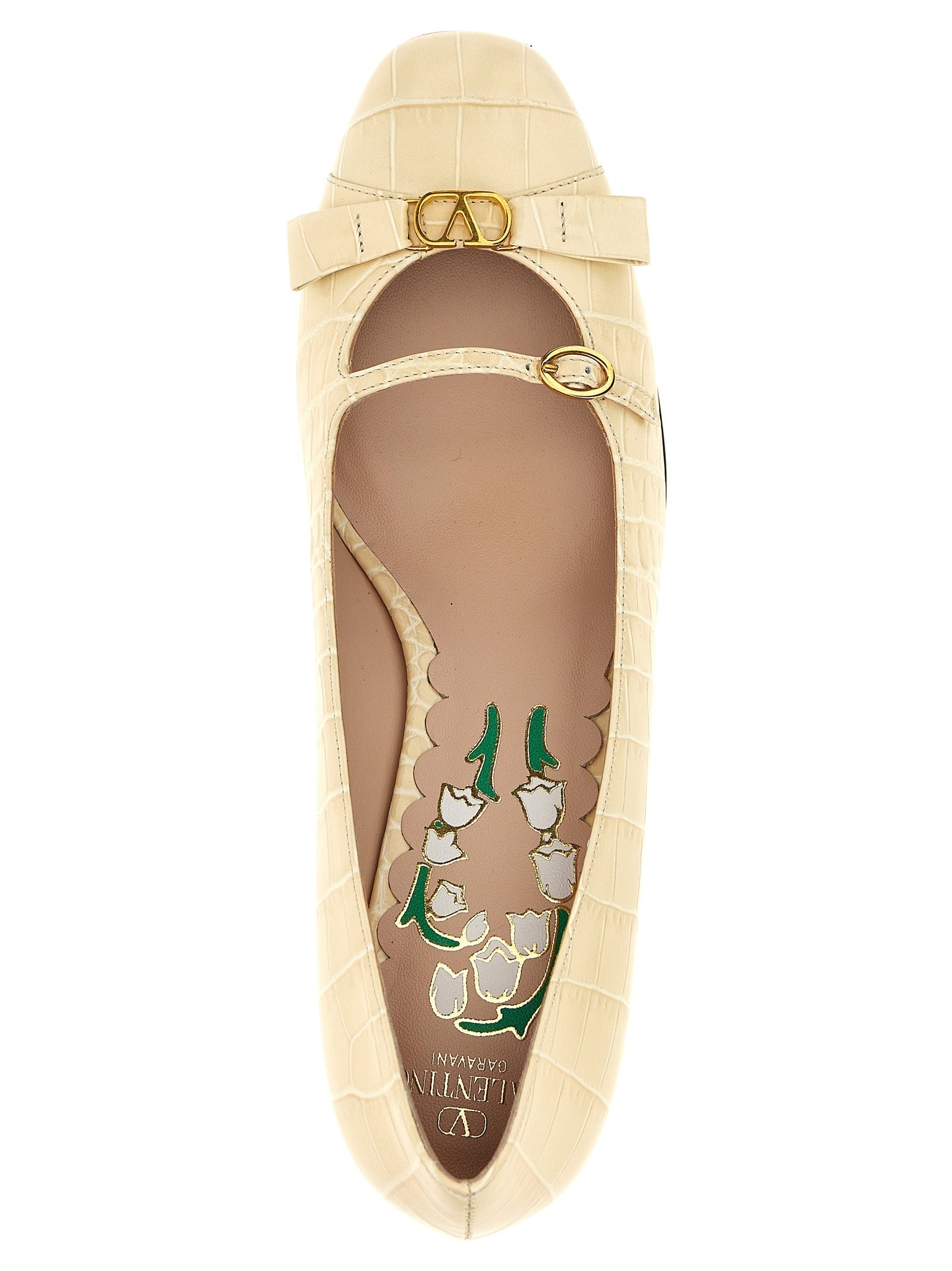 Valentino Garavani White Calfskin Mid Heel Pumps Valentino Garavani