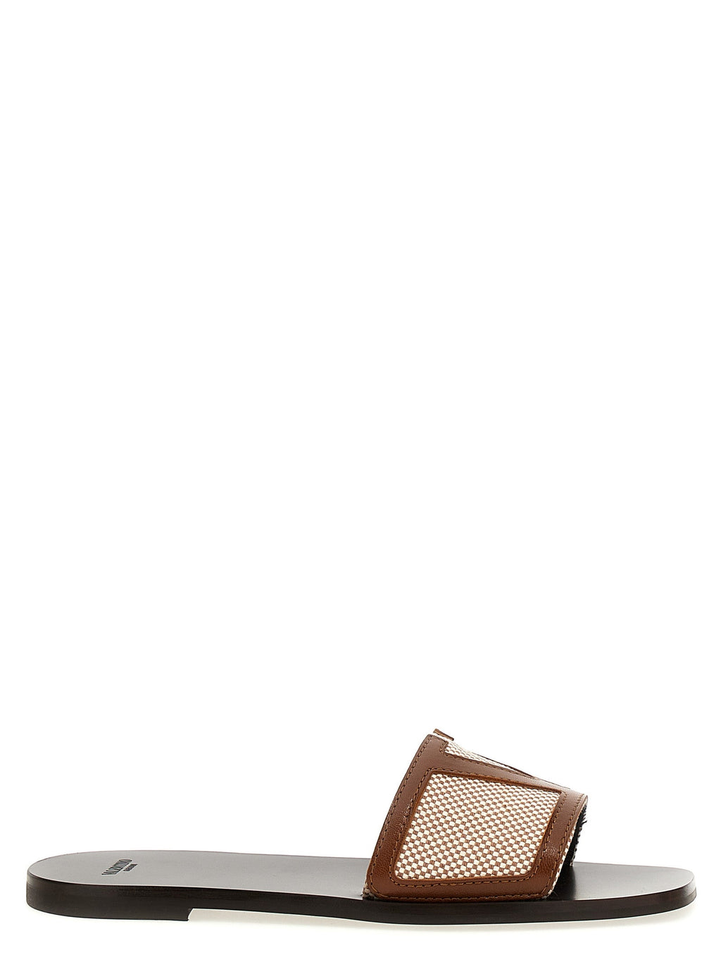 Valentino Garavani Brown Cotton Slides Valentino Garavani