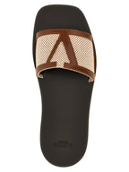 Valentino Garavani Brown Cotton Slides Valentino Garavani