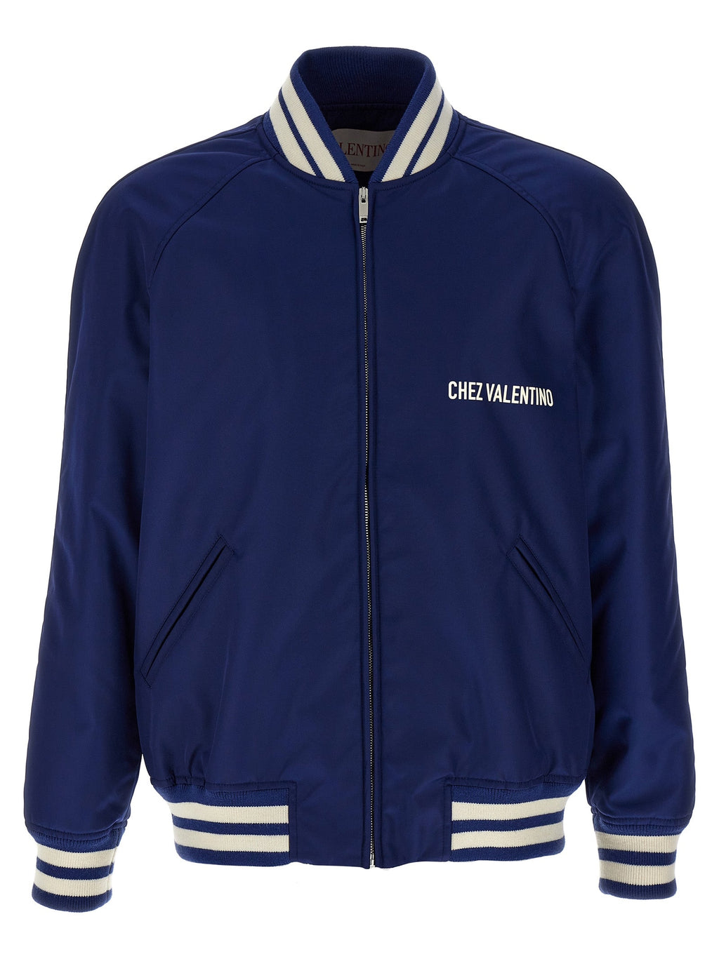 Valentino Garavani Blue Polyamide Bomber Valentino Garavani