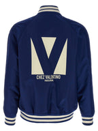 Valentino Garavani Blue Polyamide Bomber Valentino Garavani