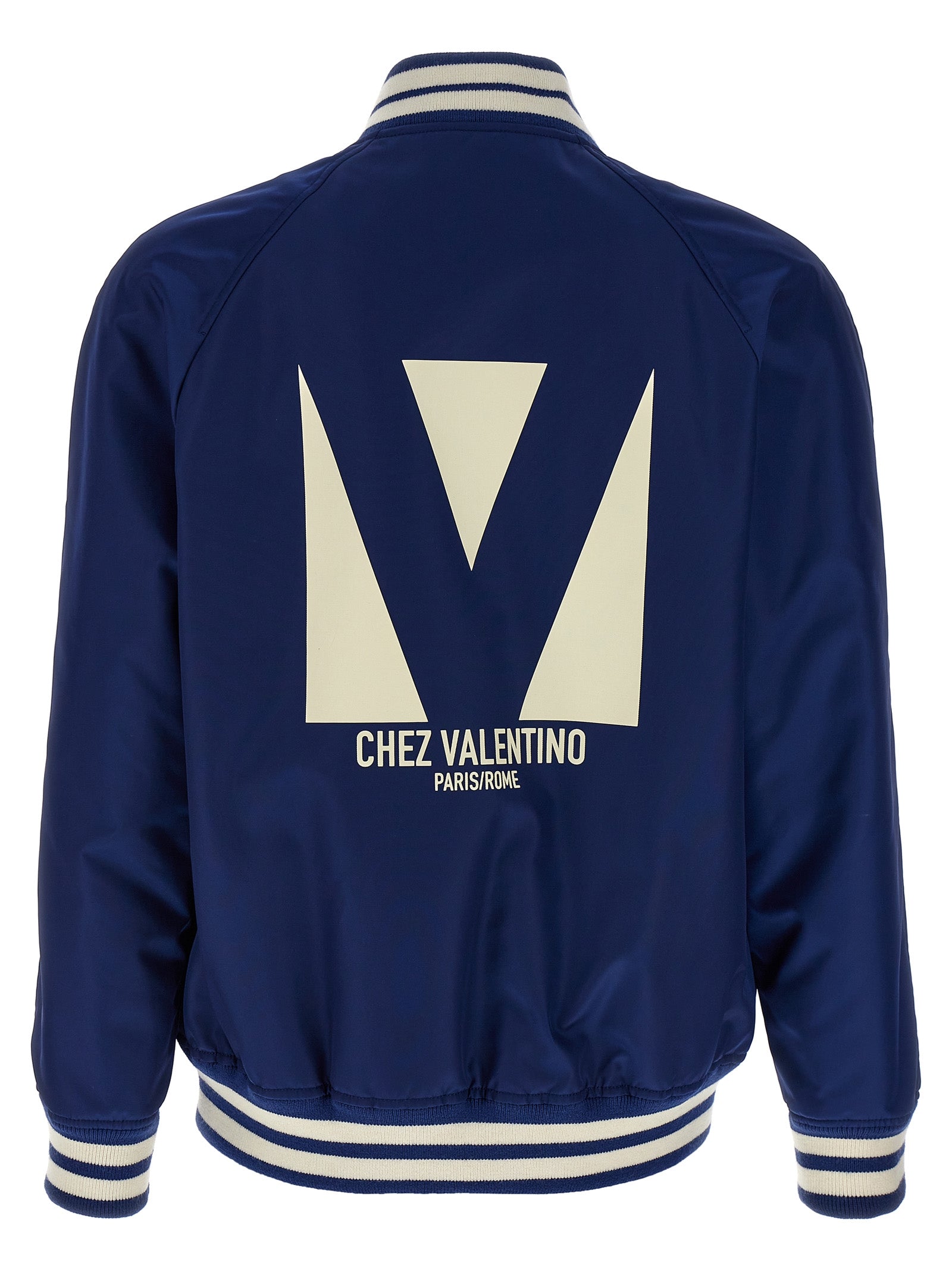 Valentino Garavani Blue Polyamide Bomber Valentino Garavani