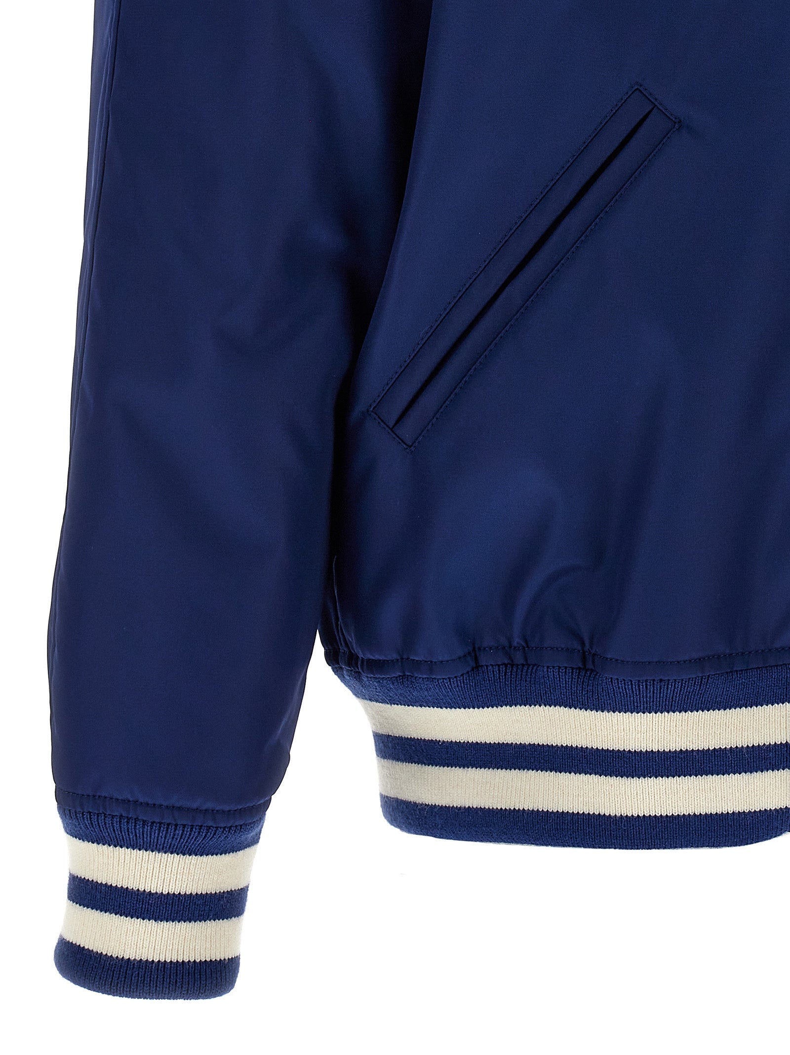 Valentino Garavani Blue Polyamide Bomber Valentino Garavani