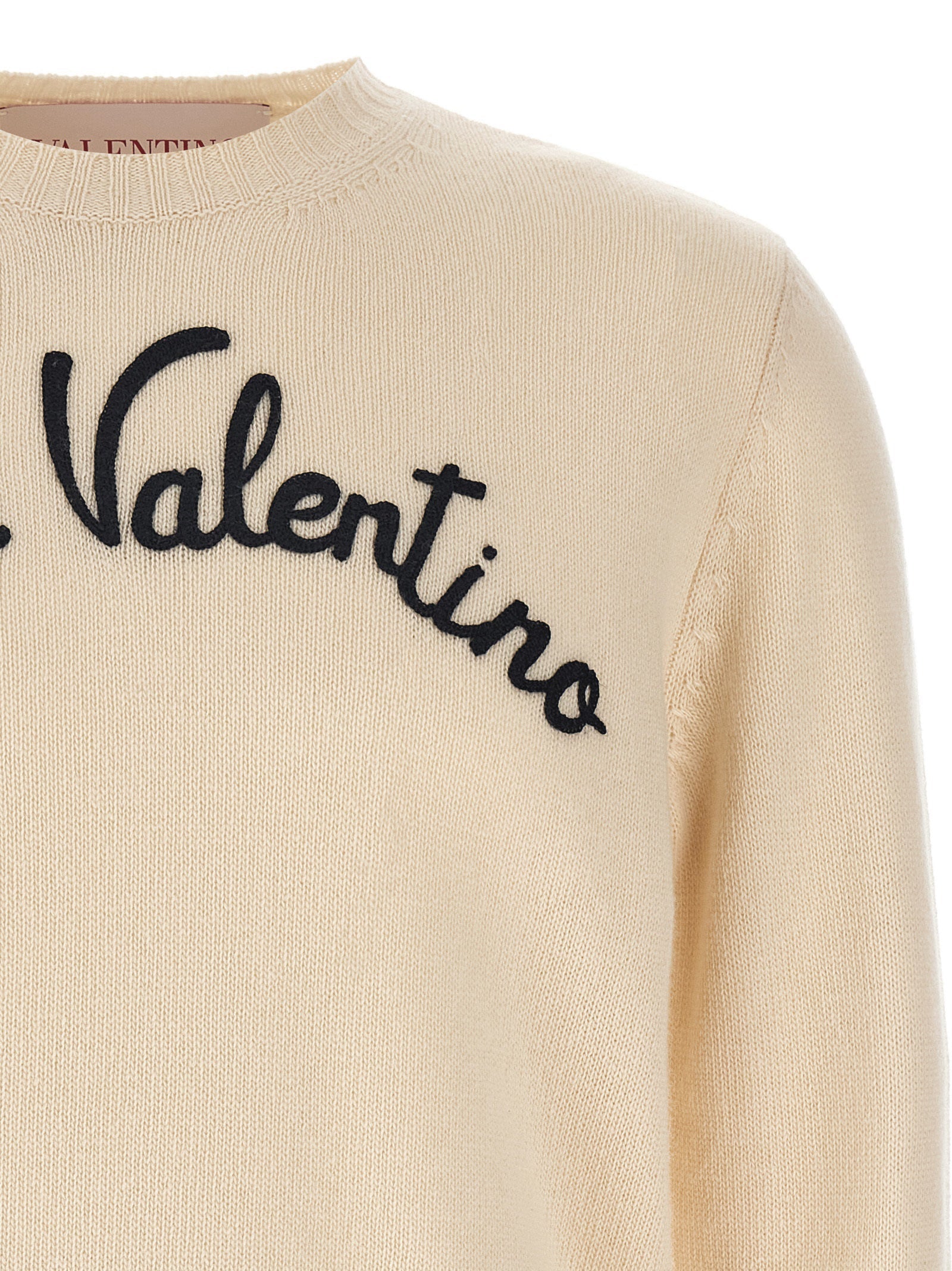 Valentino Garavani Beige Virgin Wool Cardigan Valentino Garavani