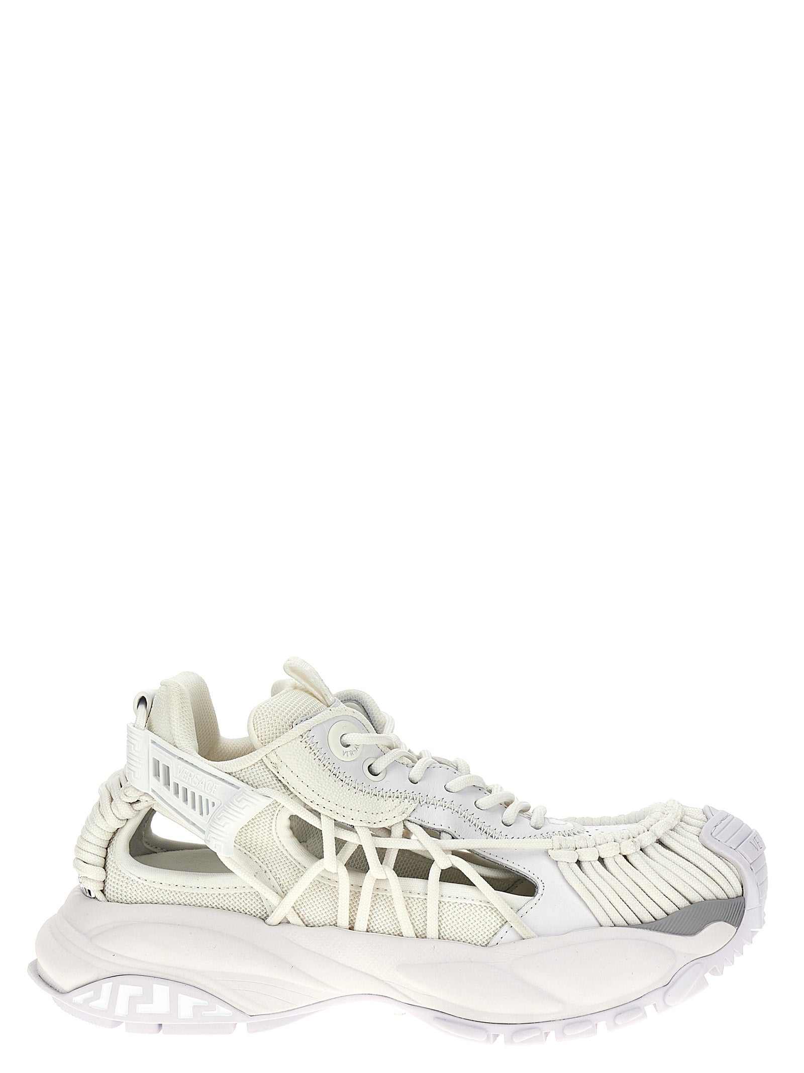 Versace White Calfskin Athletic Sneakers Versace