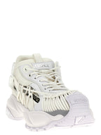 Versace White Calfskin Athletic Sneakers Versace