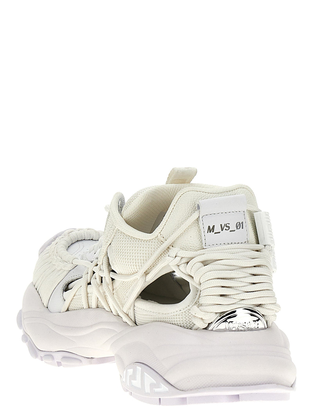 Versace White Calfskin Athletic Sneakers Versace