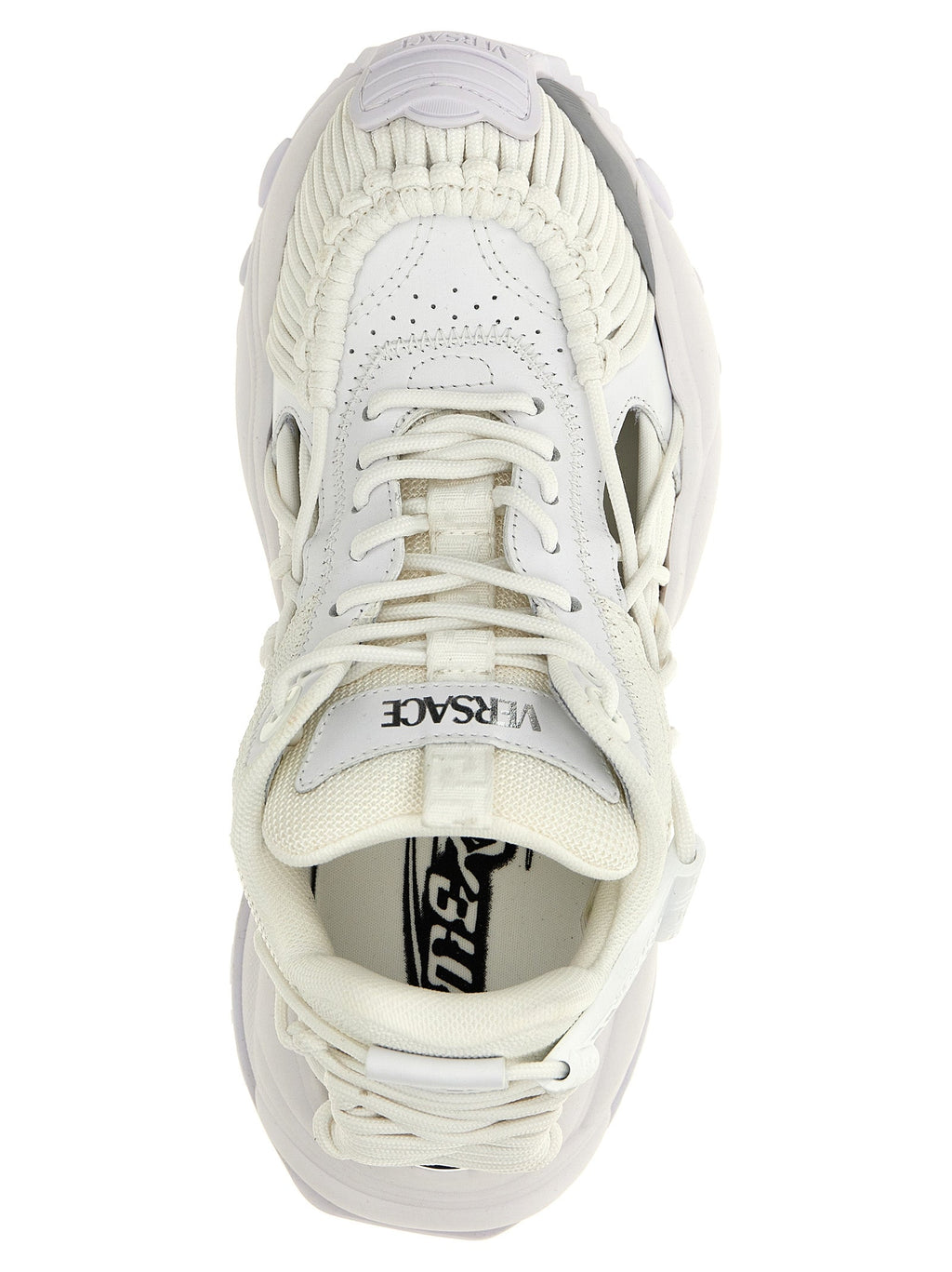 Versace White Calfskin Athletic Sneakers Versace