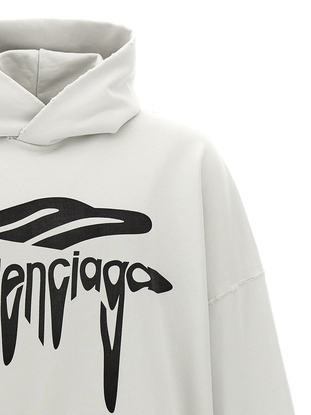Balenciaga White Cotton Sweatshirt Balenciaga
