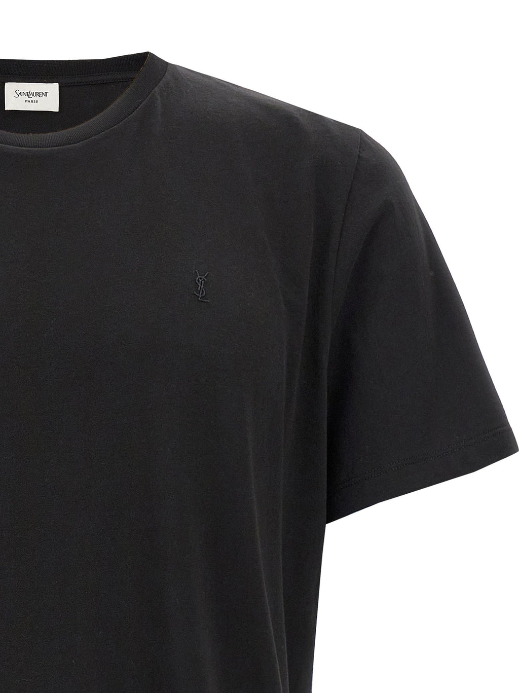 Saint Laurent Black Cotton T-Shirt Saint Laurent