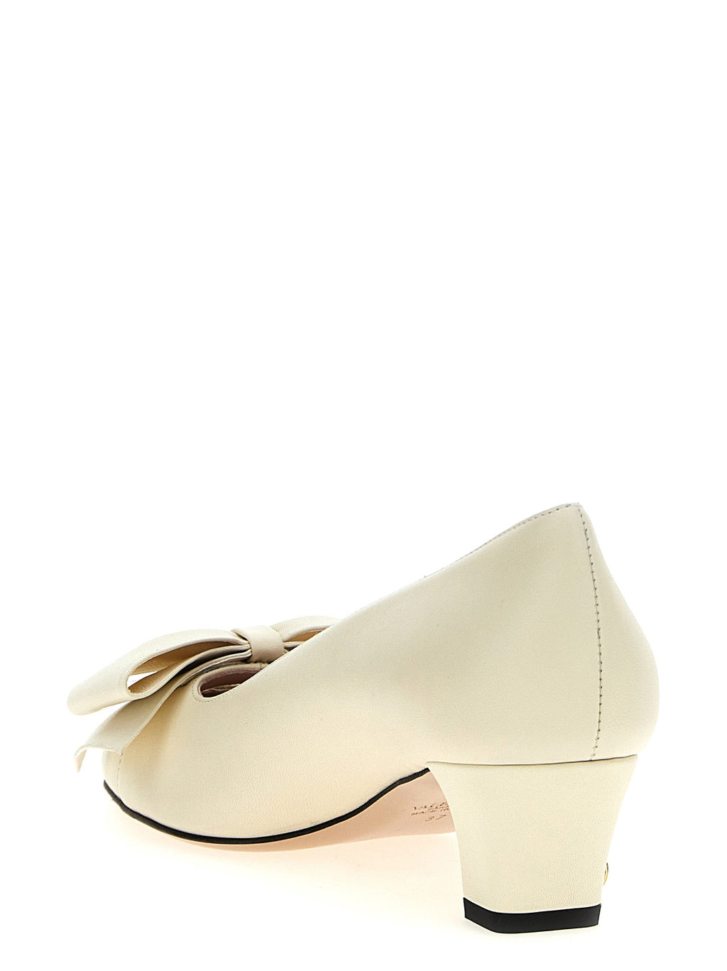 Valentino Garavani White Goatskin Mid Heel Pumps Valentino Garavani
