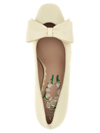 Valentino Garavani White Goatskin Mid Heel Pumps Valentino Garavani