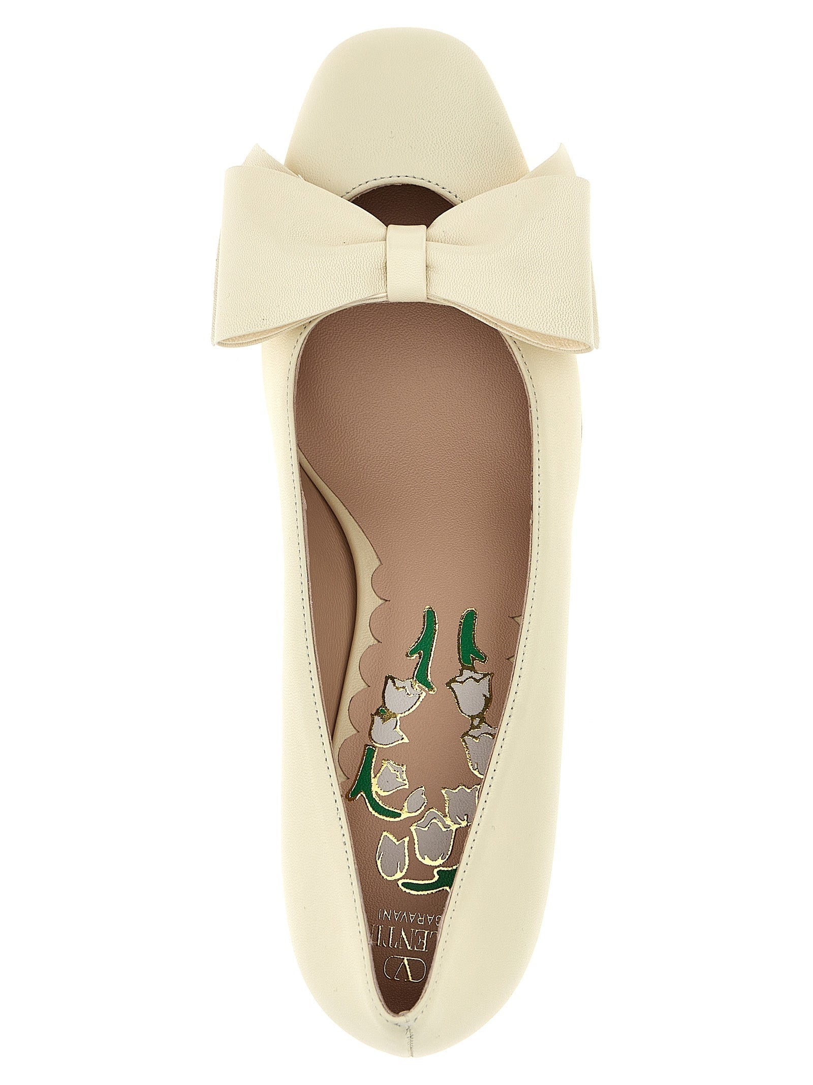 Valentino Garavani White Goatskin Mid Heel Pumps Valentino Garavani