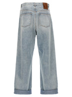 Valentino Garavani Blue Cotton Straight-Leg Jeans Valentino Garavani