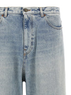 Valentino Garavani Blue Cotton Straight-Leg Jeans Valentino Garavani