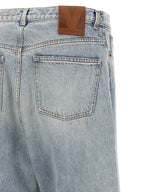 Valentino Garavani Blue Cotton Straight-Leg Jeans Valentino Garavani