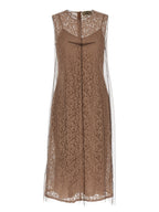 Fendi Beige Cotton Midi Dress Fendi