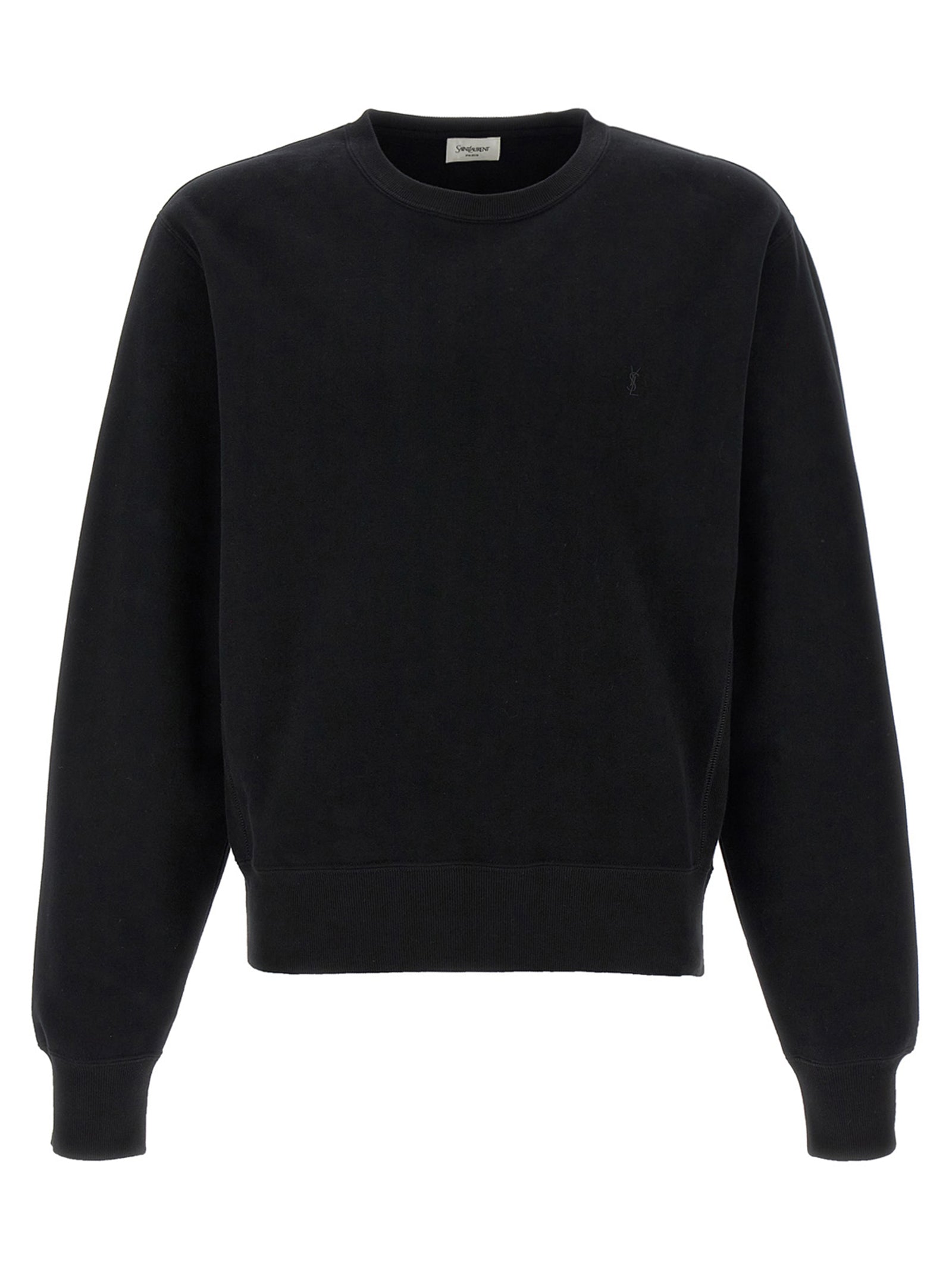 Saint Laurent Black Cotton Sweatshirt Saint Laurent