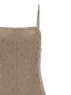 Fendi Gray Silk Midi Dress Fendi