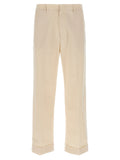 Valentino Garavani Beige Cotton Casual Pants Valentino Garavani