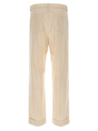 Valentino Garavani Beige Cotton Casual Pants Valentino Garavani