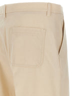 Valentino Garavani Beige Cotton Casual Pants Valentino Garavani